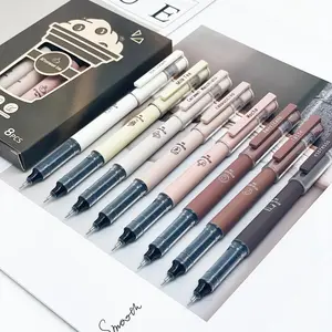 Coffee Theme Liquid Quick-drying Ink Gel Pen, No Smear Soft Touch Pen for Note Taking Drawing School Office Stationery Supplies, Aesthetic Pens