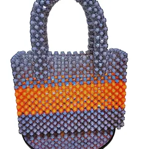 Beaded Bag for Women - Wedding Accessory with Colorful Beads and Handles - Perfect for Special Occasions