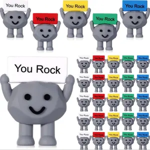 25 Pcs Mini Rubber Stone Toys, Positive Motivational Rocks for Hiding, Gift Decorations, Positive Message, Motivational Phrases & Encouragement, Perfect Birthday Gifts for Colleagues