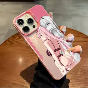DARLING In The FRANXX 02 Phone Case For IPhone 16 Pro Max 15 14 13 12 XS Plus 11 Fashion Matte Aurora Laser Gradient Shockproof Protector Smartphone