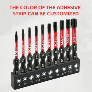 10-Piece Impact Torx Screwdriver Bit Set, 50mm S2 Steel Magnetic Star Bits T7–T40, Industrial Grade Drill Driver Bits with Bit Holder, 1/4" Hex Handle, Suitable for Power Tools and Manual Screwdrivers