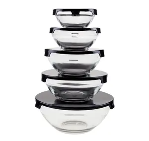 Glass Food Storage Containers with Snap Lids - 10 Piece Set for Versatile Storage in Any Container Kitchen Utensils