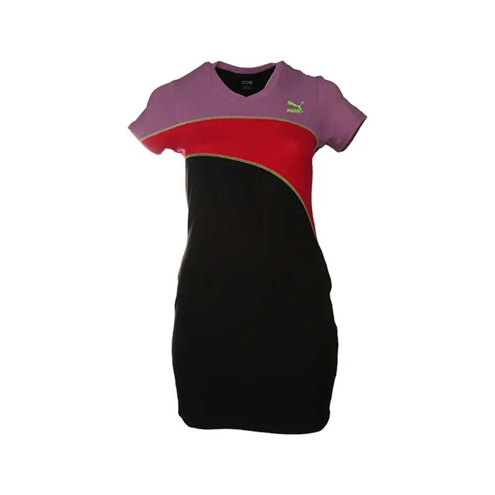 PUMA Womens Winter Haze Scoop Short Sleeve Dress Casual Casual - Purple