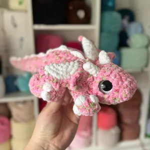 Strawberry Dragon Handmade Crochet Plushie