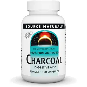 Naturals Charcoal - 100% Pure Activated, Digestive Aid - 100 Capsules