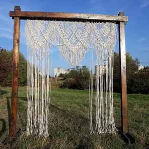 Boho Wedding Arch Boho Chic acrae Curtain & acrae Arch Boheian acrae Wedding Backdrop Decor Hoe Geoetric Fiber Art Decor 70.8''W*86.6''L