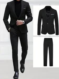Men'S.Suit 2pcs Set, Including Jacket And Trousers, Fashionable Formal Wear, Suitable for Parties, Gatherings And Weddings. Casual Suit