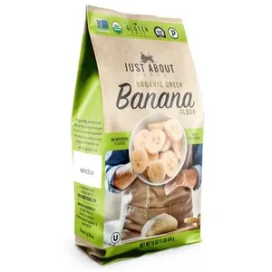 USDA Organic Banana Flour 1lb, Vegan, Paleo, Grain & Gluten Free, All-Purpose Wheat Flour Alternative, Great For Baking and Cooking, Just About Foods