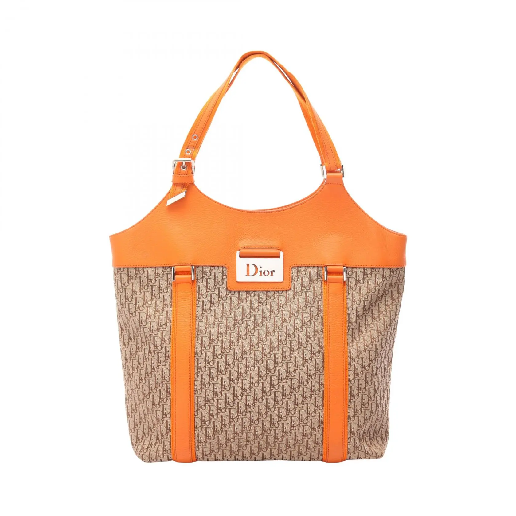 Pre-owned Dior Canvas Tote Bags Trotter Street Chic Leather Tote Bag