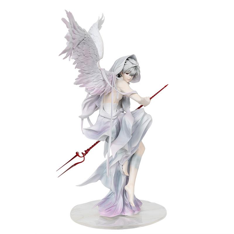 Anime Figure Angel Kaworu Nagisa Wings GK Statue 17th Apostle Longinus Spear Action Figure Collectible Model Toy 32cm Height for Otaku Fans Gift