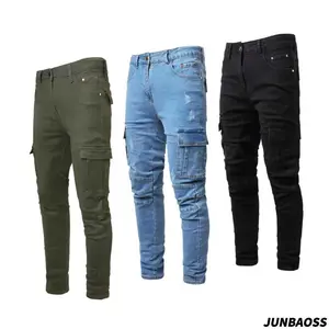 JUNBAOSS Men's Multi(1,3) Pack Slim Fit Stretch jeans Distressed Straight Leg Cargo Skinny Denim Pants for Casual Streetwear Comfort Flex Waist Classic 5-Pocket Stylish Jeans