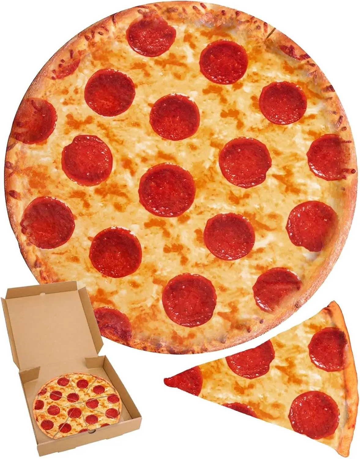 Burrito Pizza Blankets Funny Gifts, Cute Food Wrap Blanket for Adults Kids, Soft and Fuzzy Throw Blankets for Christmas White Elephant (Pizza, 35Inch) comfy  blankets