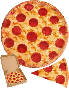 Burrito Pizza Blankets Funny Gifts, Cute Food Wrap Blanket for Adults Kids, Soft and Fuzzy Throw Blankets for Christmas White Elephant (Pizza, 35Inch) comfy  blankets