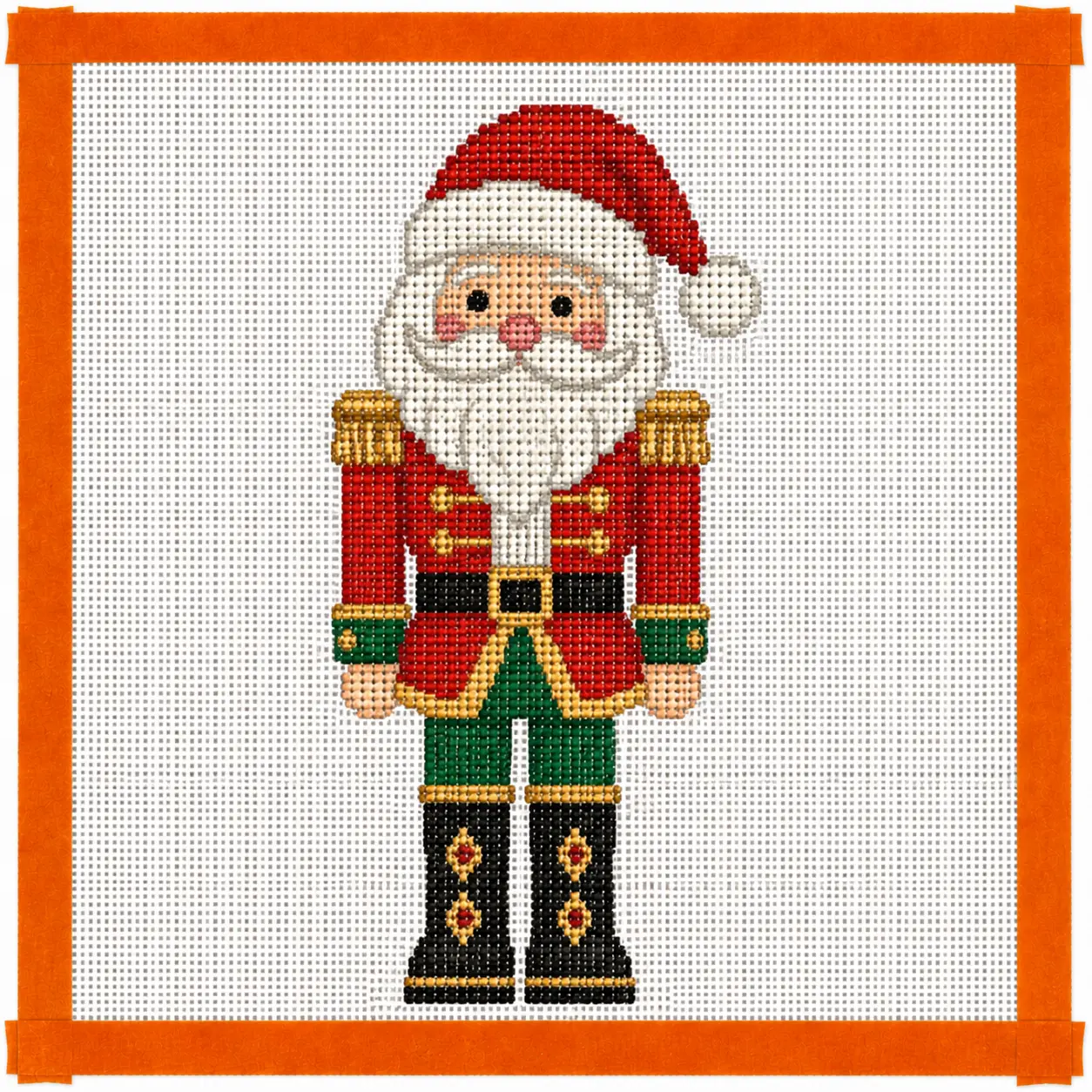 Santa Nutcracker Printed Needlepoint Canvas