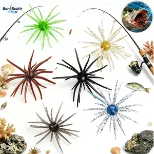 Sea Urchin Soft Lure Super Durable Tentacle Creature Lure for Bass Pike Trout Fishing Easy Catch Saltwater Freshwater Soft Lures TPE Material