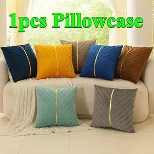 1pcs Velvet Embossed Pillow Cover, Soft Luxury Home Decor, Bedroom Car Living Room Cushion Case, Square Throw Pillow Protector, Home Textile