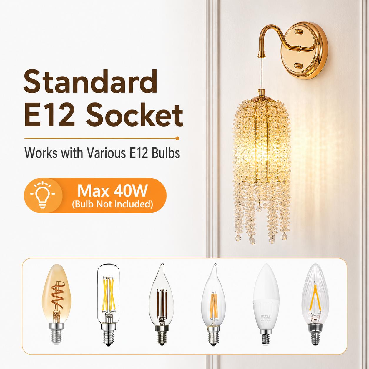 Crystal Wall Sconces Set of 2, with Pendant Crystal Shade, Gold Luxury Raindrop Crystal Hardwired Wall Sconces, Vintage Bedside Sconces Wall Lighting for Living Room Bathroom (Small Beads)