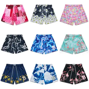 BUKETSQUAD Cherry Blossom Mesh Shorts | Lightweight Breathable Athletic Shorts for Men | Quick-Dry Summer Sportswear