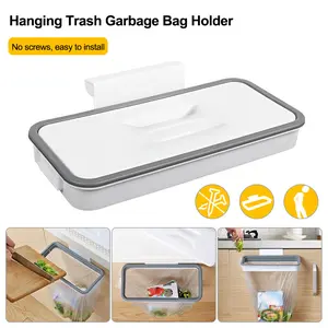 Kitchen Hanging Trash Bag Holder Cabinet Garbage Bag Rack Bag Holder with Cover