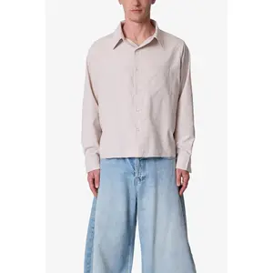 mnml L/S Plaid Poplin Shirt - Brown