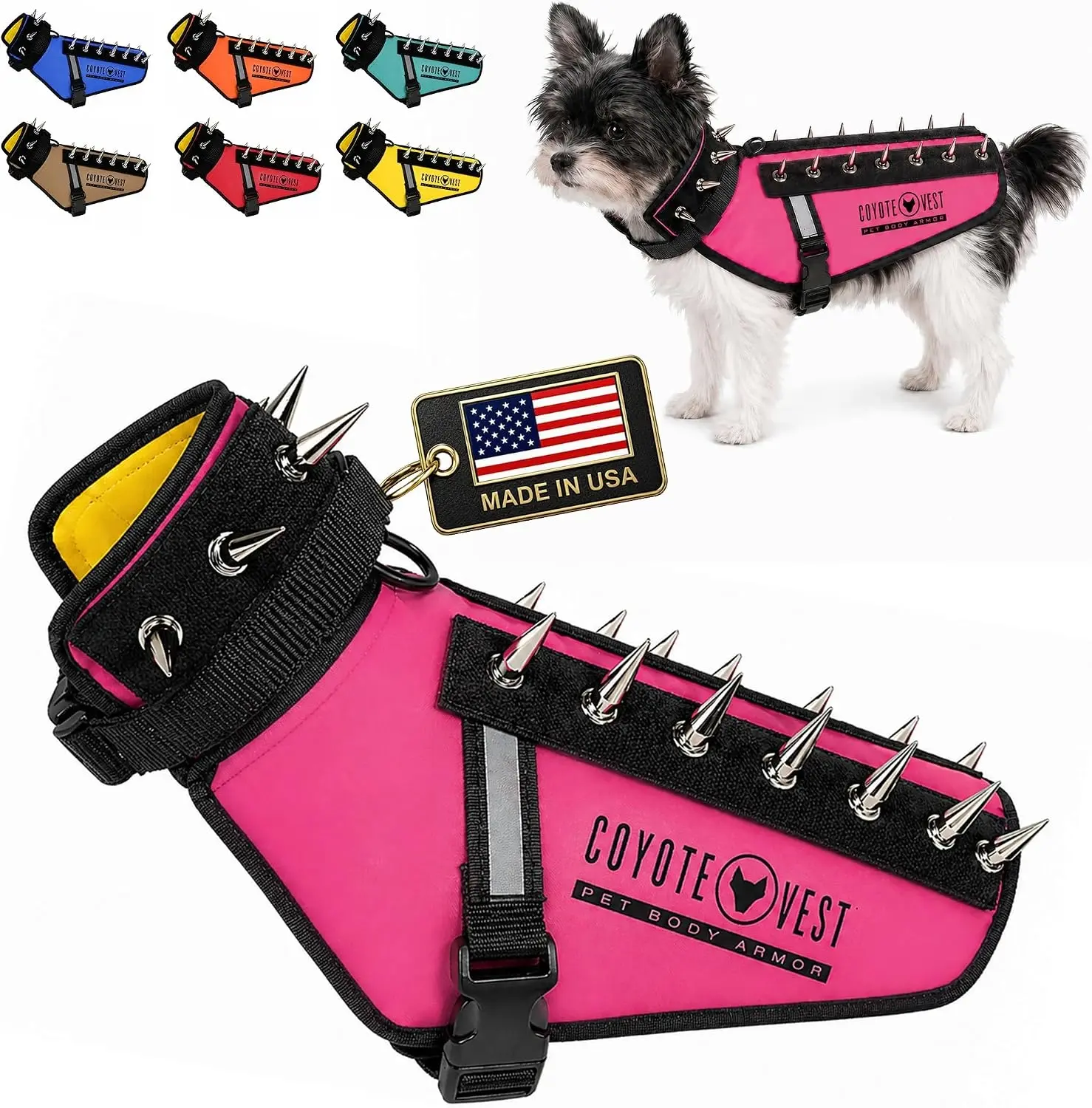 CoyoteVest | Stab-Resistant Protective Vest & Dog Harness | Protection against Coyotes, Dogs, Birds of Prey | Made in USA