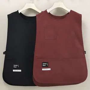Solid Color Apron with Pocket, 1 Count Fashionable Breathable Apron, Kitchen Apron for Cooking, Household Apron for Kitchen, Coffee Shop, Kitchen Cooking Aprons
