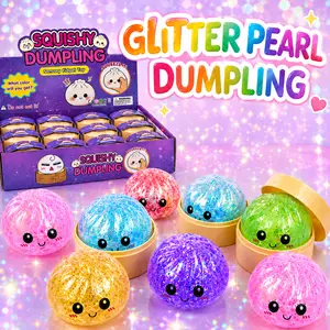 12 Psc Per Box Glitter Dumpling Squishy - Random Glitter Dumpling Box, Dumplings Squishy Toy, More Surprises (Random) Stress Glutinous
