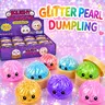 12-Piece Glitter Mini Dumpling Squishies (5 cm/1.97 in Each) - Random Assortment, Soft TPR Stress Ball, Fast Rebound, ASMR Toy, Oddly Satisfying Sensory Tool, Steamer Box Packaging, Kids' Stocking Stuffers, Dumplings Squishies