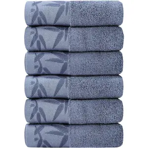 Hand Towels 6 Pack - Soft Viscose Made from Bamboo Hand Towel, Highly Absorbent & Quick Drying Decorative Hand Towels for Bathroom, Multipurpose Use for Face,Spa,Salon Towels, 13x29 inches, Blue