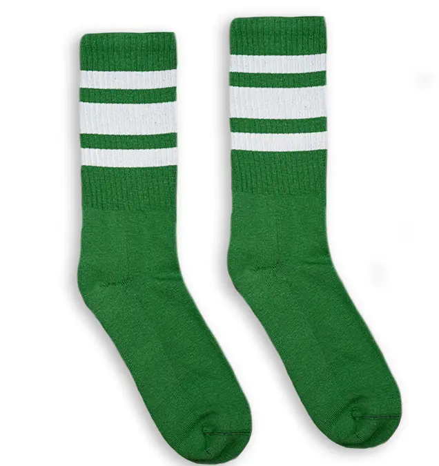 White Striped Socks | Forest Green White Striped Socks | Forest Green
