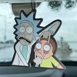 Rick and Morty Bahama Breeze Car Air Freshener, Rearview Mirror Hanging & Vent Clip, Hanging Car Diffuser, Natural Material, Long-Lasting 90 Days, Alcohol-Free