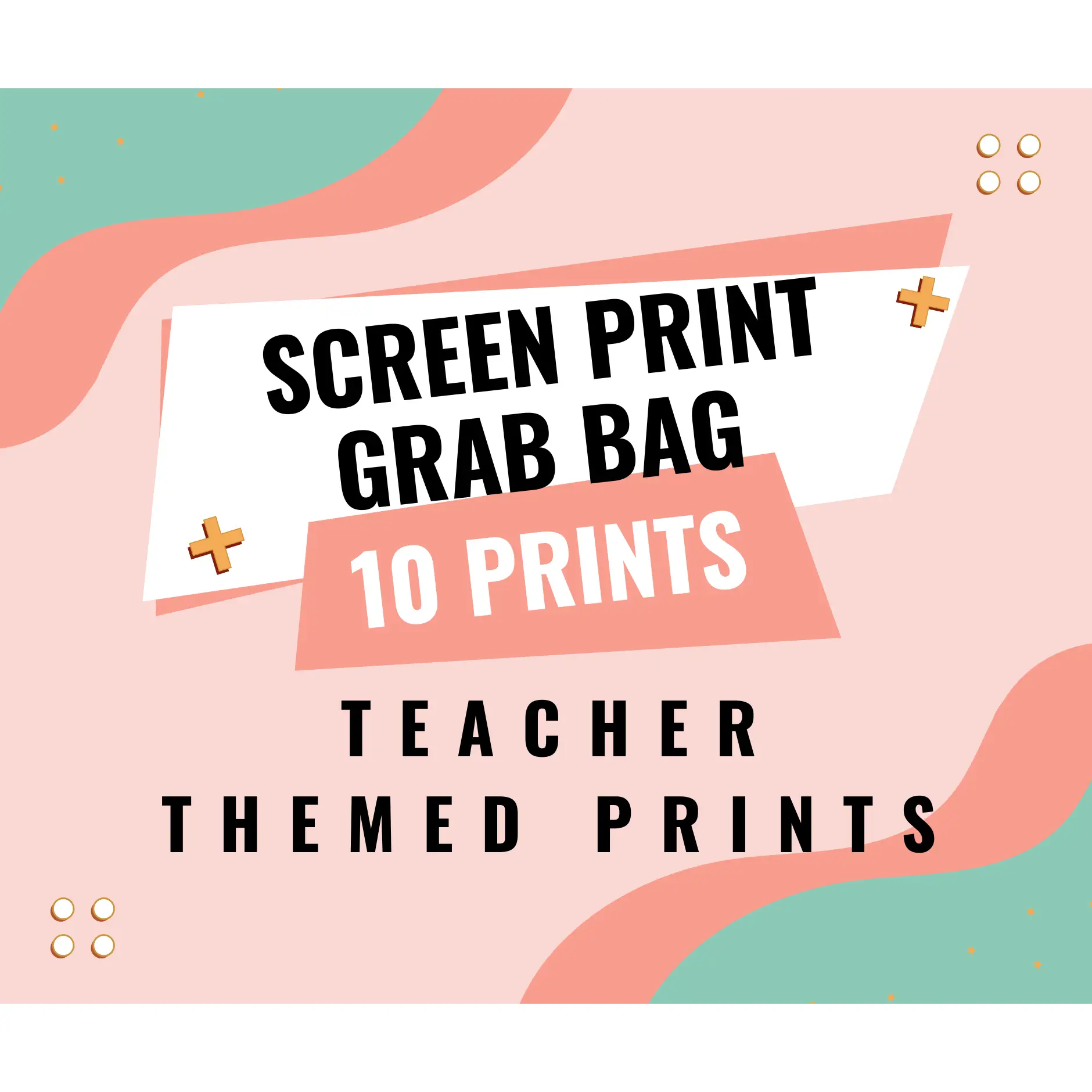 TEACHER Screen print transfer grab bag - 10 transfers d t f + screen prints