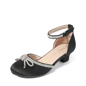 Dream Pairs Girls Rhinestone Bowknot Low Heels