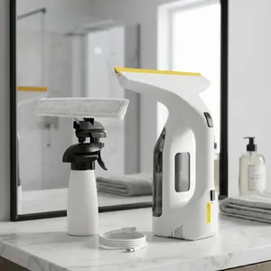 Streak-Free Electric Window Vacuum Cleaner & Squeegee Kit: Cordless Handheld Glass Cleaning Tool with 11" Blade & 2000mAh Power - Effortless Cleaning for Showers, Mirrors, Countertops & Home