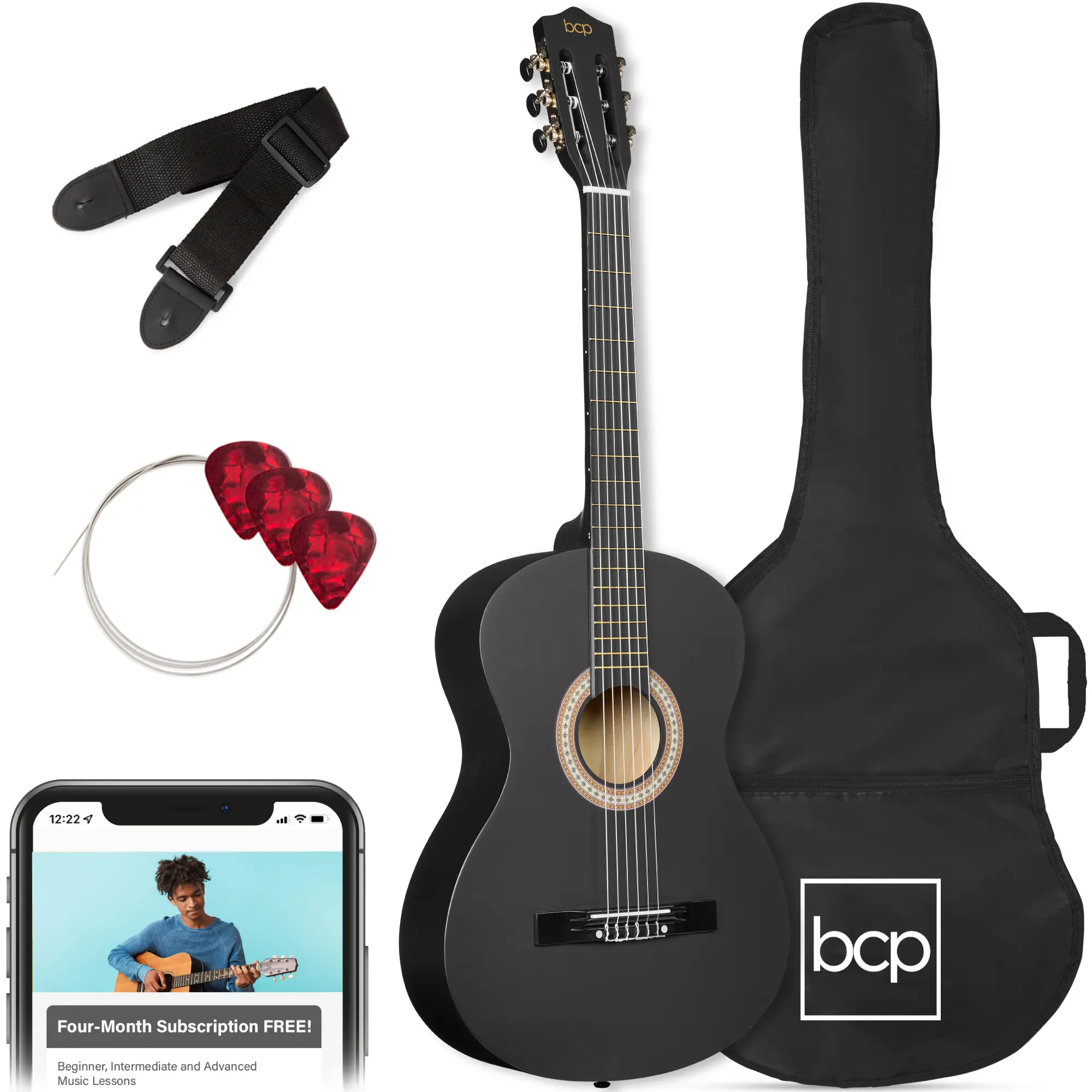 Best Choice Products 30in Kids Acoustic Guitar Beginner Starter Kit w/ Strap, Case, Strings Best Choice Products 30in Kids Acoustic Guitar Beginner Starter Kit w/ Strap, Case, Strings