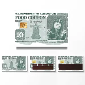 4Pcs Stylish Food Coupon Credit Card Skins - Durable Paper Debit & Credit Card Covers For Everyday Office Use