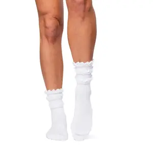 Triple Ruffle Crew Grip Sock