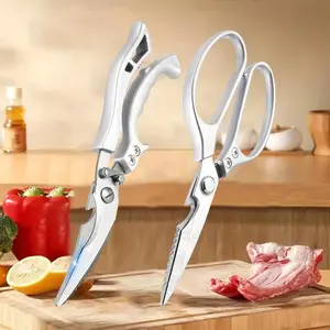 2 Packs Kitchen Scissors Set, Stainless Steel Cooking Scissors for Food, Heavy Duty Shears All Purpose With Anti-Slip Handle & Safety Lock Ideal Gift for Chicken Bones,Korean BBQ and Turkey