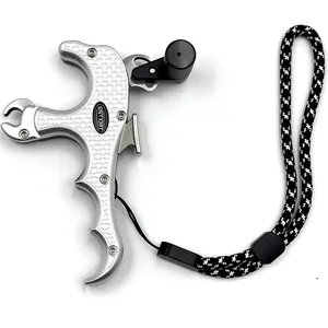 Compound bow release device, archery trigger, compound bow release mechanism, thumb release device