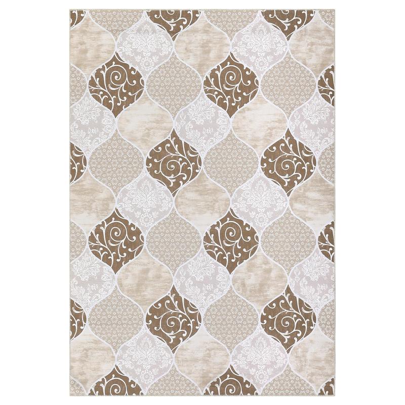 GARVEE Moroccan Area Rug: Ultra-Thin, Soft, Washable, Non-Slip Carpet for Living Room, Bedroom, Dining Room, Office; Sizes 5x7, 8x10, 9x12; Colors: Brown, Blue