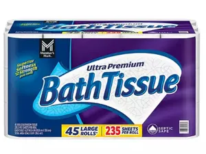 Member's Mark Ultra Premium 2-Ply Toilet Paper 45 rolls, 235 sheets/roll Tissue Bath Lint Wipes toilet  paper