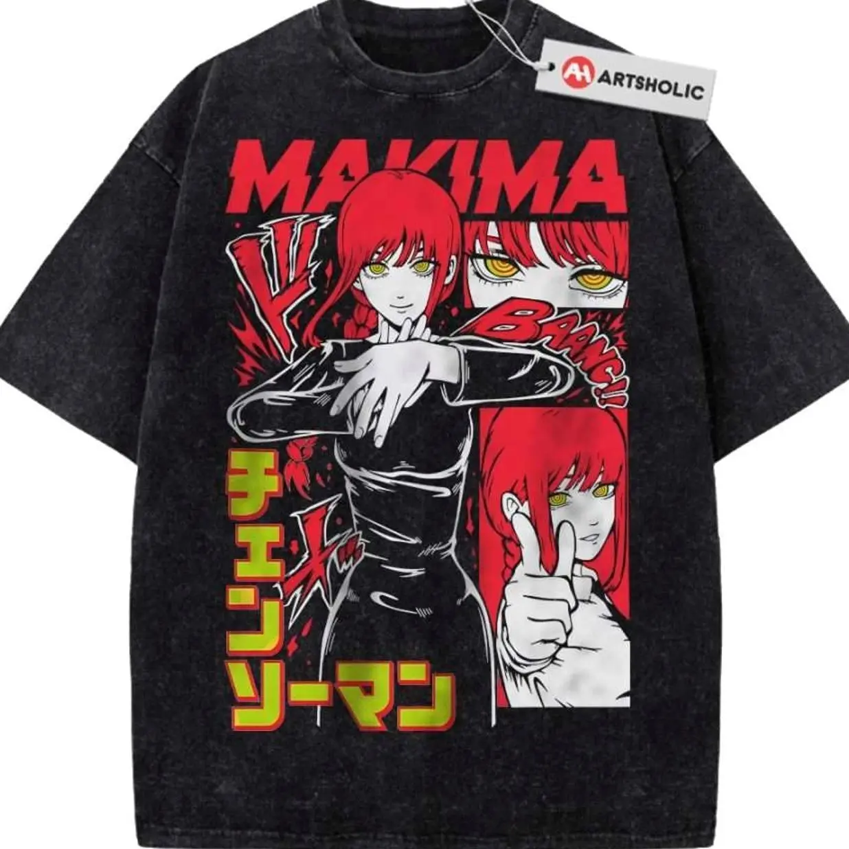 Makima Shirt, Chainsaw Man Shirt, Anime Shirt, Vintage T-Shirt , Graphic Tee, Unisex Fashion, Full Color, Full Size, For Men, For Women