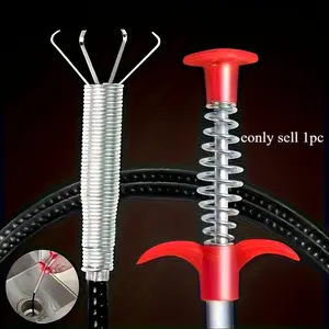 Drain Pipe Unblocker Tool, Toilet Clog Remover, Home Use, Specialized Drain Cleaner with 4 Claws, Flexible Hand Clamp, Essential Plumbing Aid, Drain Auger