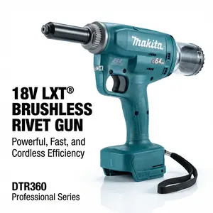 Makita Cordless Rivet  Kit One Battery One Charger For Metal Assembly 10kN Pulling Force  torque powertools durable tool