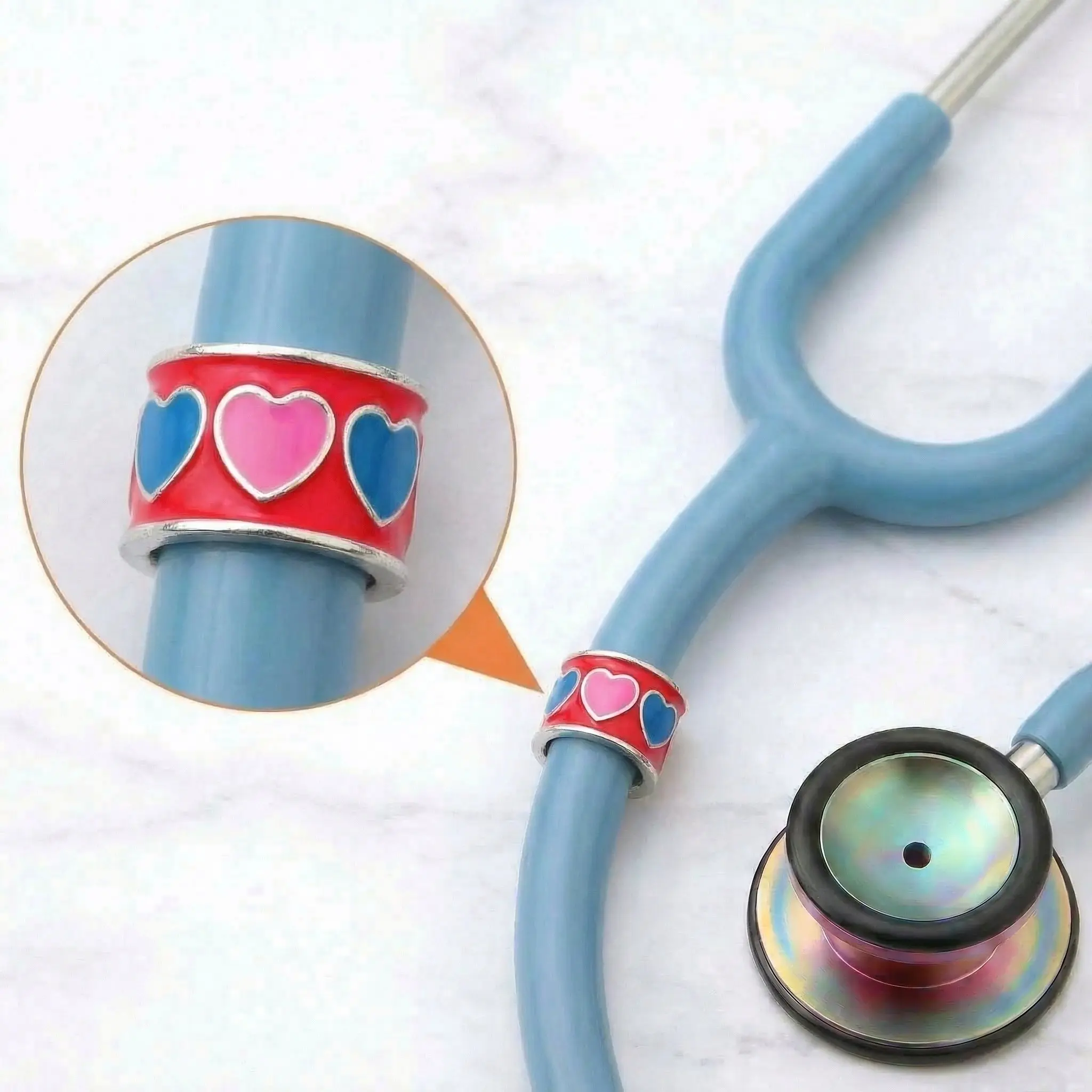 Candy Hearts Stethoscope Charm