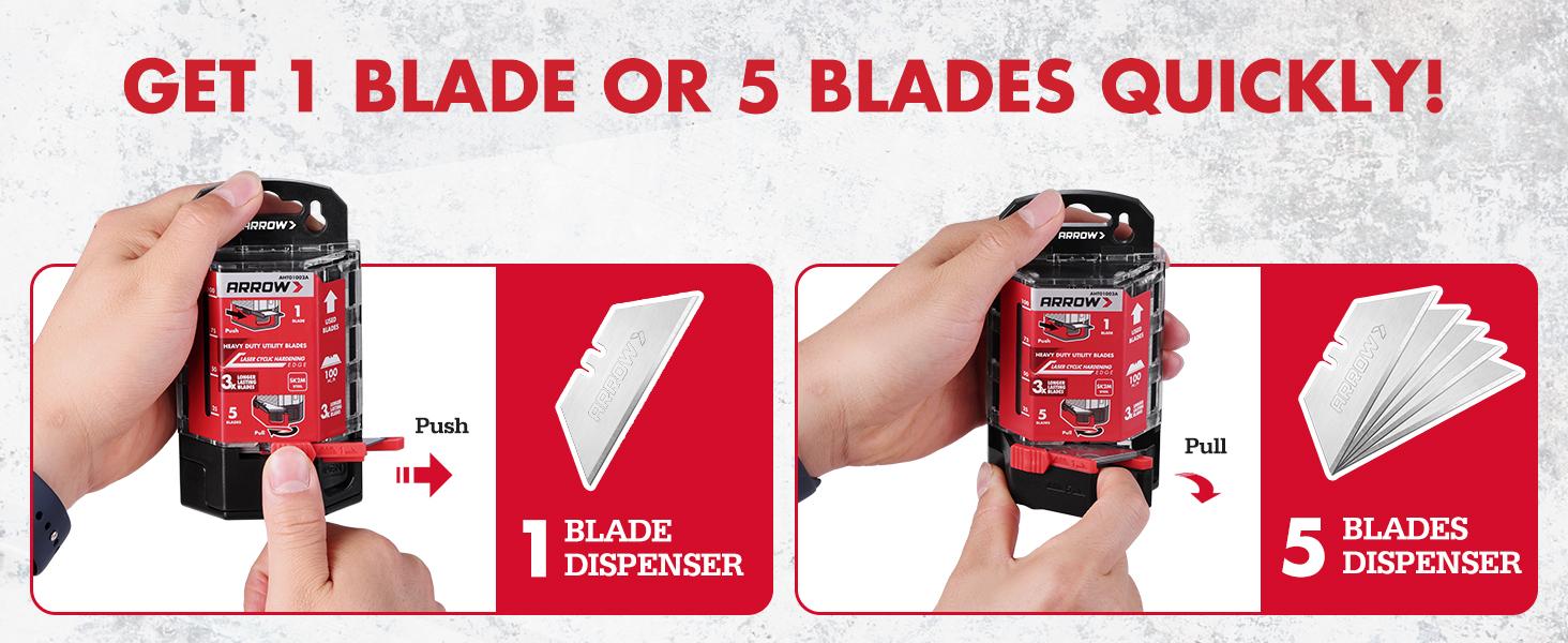 #backtoschool ARROW 100-Pack SK2 Utility Knife Blades, Premium Tempered Steel Box Cutter Blades with Convenient Dispenser, Sharp & Durable Replacement Blades for Cutting, Crafting, DIY Projects