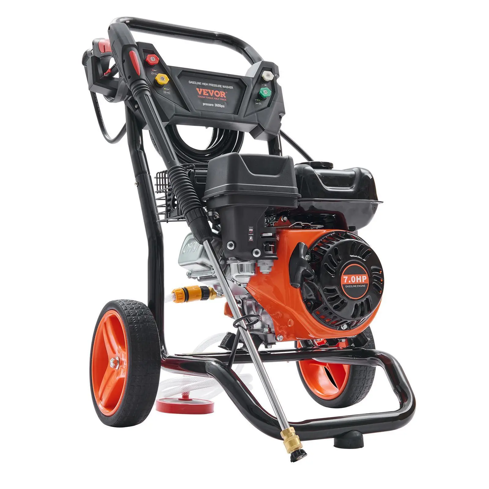 【Backtoschool】VEVOR Gas Pressure Washer,  3600 PSI 2.6 GPM, Gas Powered Pressure Washer with Copper Pump, Spray Gun and Extension Wand, 5 Quick Connect Nozzles, for Cleaning Cars, Homes, Driveways, Patios, Pressure Washer Cleaning, Back Yard