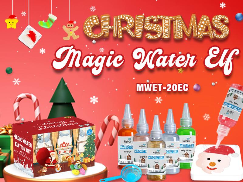Kiditos Magic Water Elf Toy Kit, Aqua Fairy Water Gel Kit with 20 Magic Gels, 10 Christmas Molds. Christmas Gift, Birthday Gifts, Party Favors, Arts & Crafts DIY STEM Kits for Kids (20 Colors)