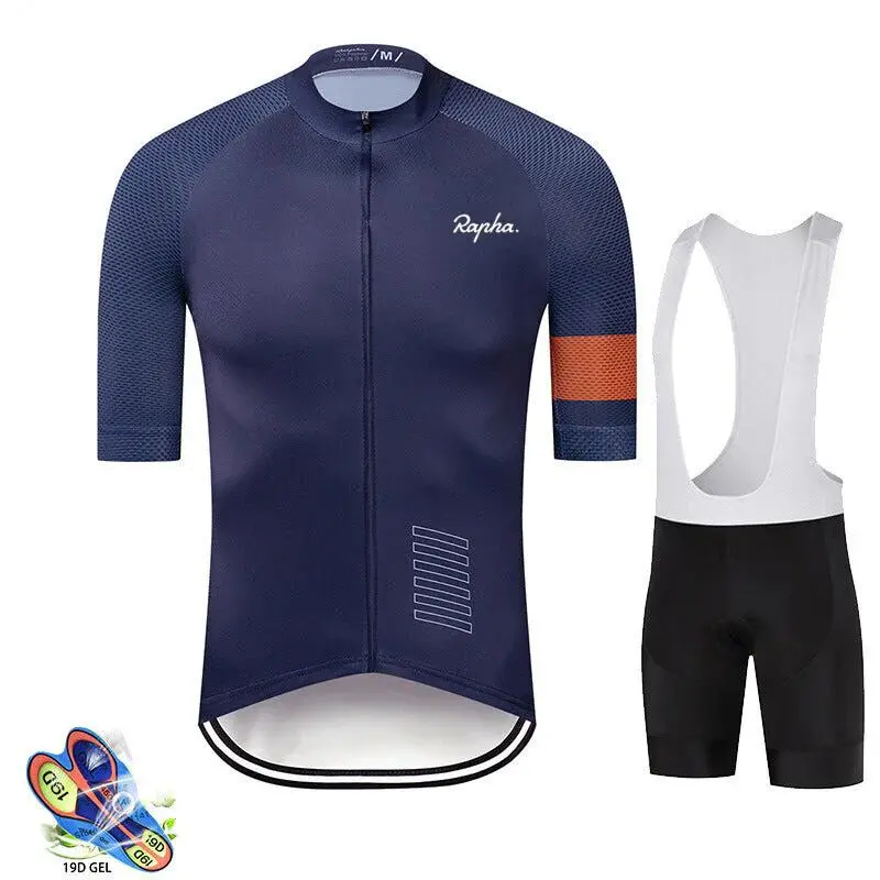 Men Women Separate Summer Cycling Jersey Bib Shorts Kit, Breathable Short Sleeve Road Mountain Bike Outfit, 19D Gel Padded Racing Bicycle Clothing Cycling Suit#Summer#outdoor fun