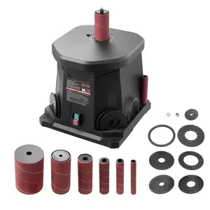 Summervibes VEVOR Oscillating Spindle Sander, 2000RPM Benchtop Spindle Sander with 6 Sleeves (1/2-3), 0.59 Stroke Dust Connection Port for Furniture Finishing, Crafts Sanding, DIY Woodworking
